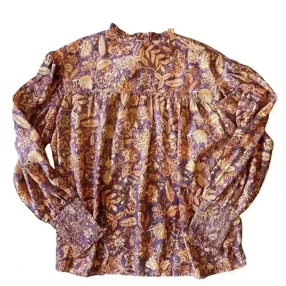 NWT Women’s Pink Moon Bay Boutique Moonlight Blouse Purple Orange Size Medium - Picture 2 of 6